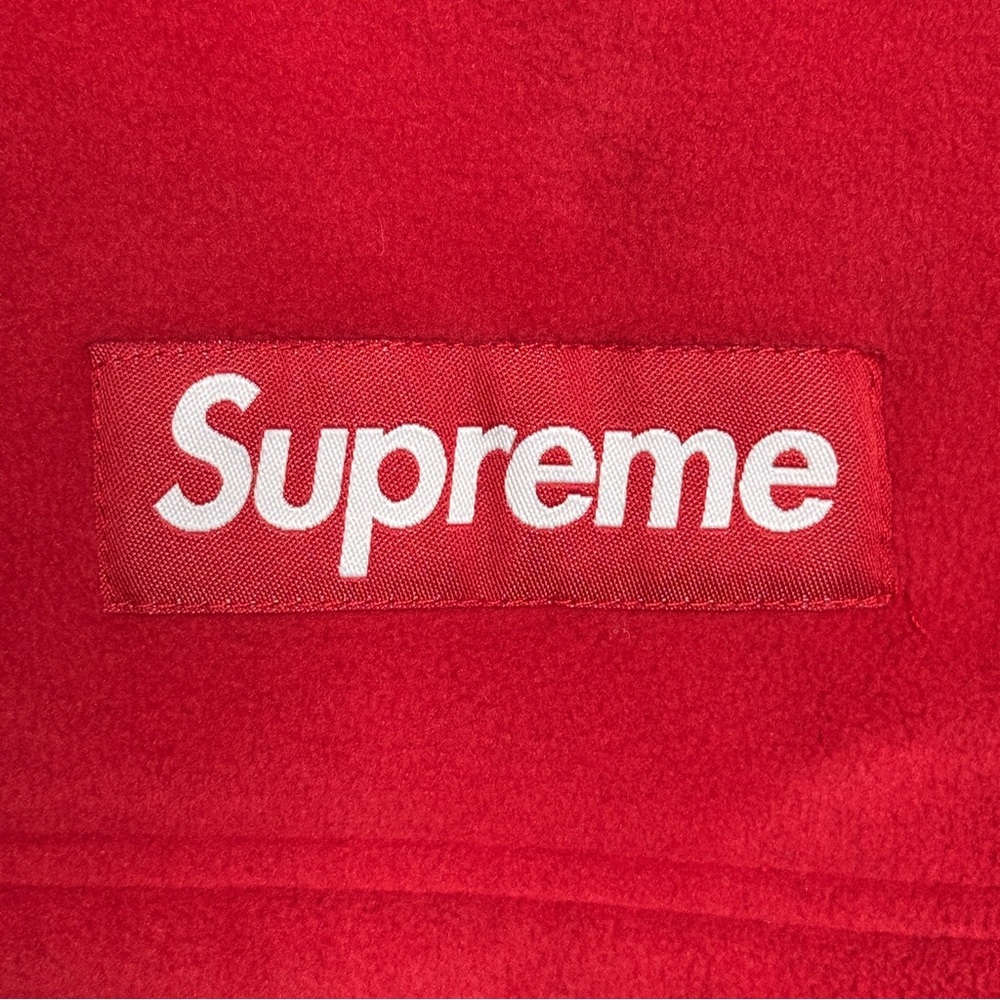 Supreme x Polartec Red Fleece Sweatshirt Mock Neck Pullover Long Sleeve SZ Large - Picture 7 of 14